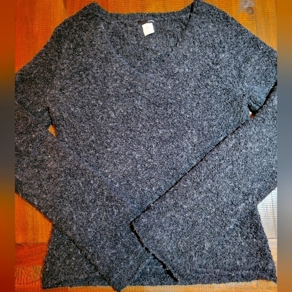 Vitage J Crew Sweater Med heathered black Preppy